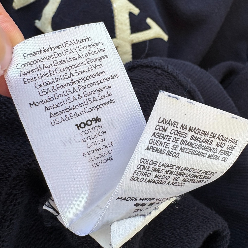 Mother The Champ MX Sweatshirt Women Medium Navy Blue Pullover Long Sleeve Flaw - Picture 16 of 16